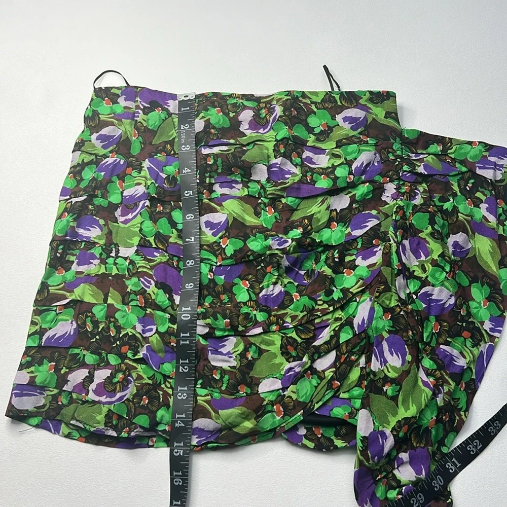 ZARA skirt Floral Mini ruffle festival party edgy bold layer colorful romantic S